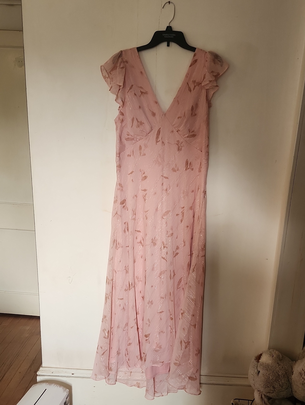 Calvin Klein Dusty Rose Floral V-Neck Maxi Dress